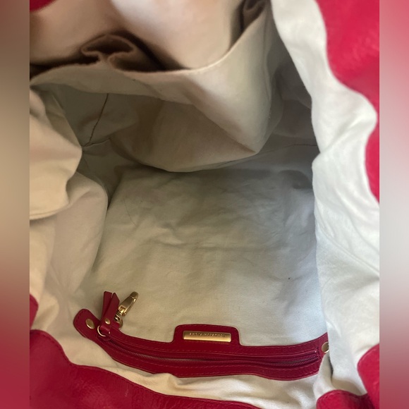 Isabelle Fiore Red Leather Studded Handbag EUC - Picture 5 of 15